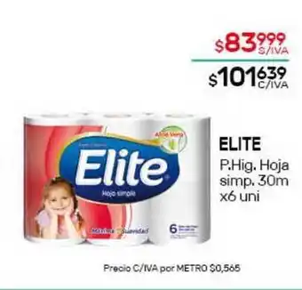 Nini Mayorista Elite P. Hig. Hoja Simp. 30m x 6 uni oferta