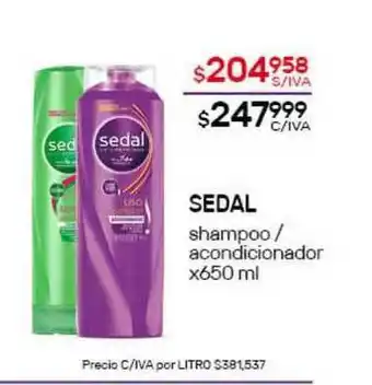 Nini Mayorista Sedal Shampoo - Acondicionador x 650ml oferta