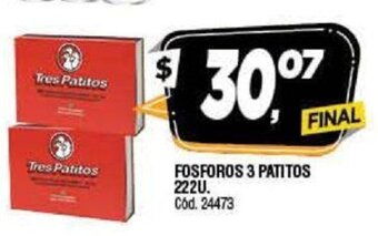 Supermercados Yaguar Fosforos 3 Patitos 222u. oferta