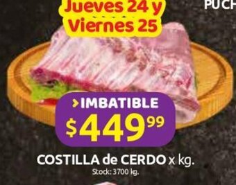 Cordiez Costilla de Cerdo x kg oferta