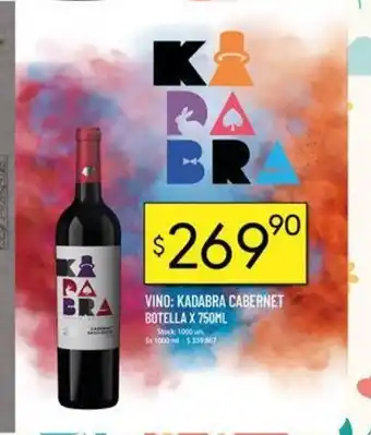 Supermercados Mariano Max Vino Kadabra Cabernet Botella x 750ml oferta
