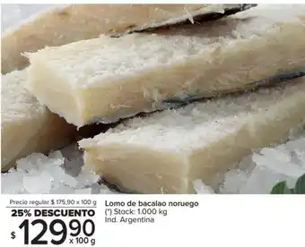 Carrefour Lomo de Bacalao Noruego x 100 g oferta