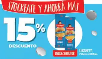 Supermayorista Vital 15% Descuento Lucchetti Fideos x 500 gr. oferta