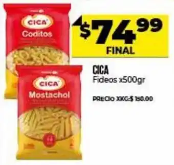 Supermayorista Vital Cica Fideos x 500 gr oferta