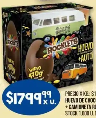 Coto Rocklets Huevo de Chocolate Con Leche + Camioneta Caja x 170 g. oferta