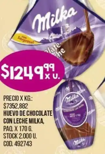 Coto Milka Huevo de Chocolate Con Leche Paq. x 170 g. oferta