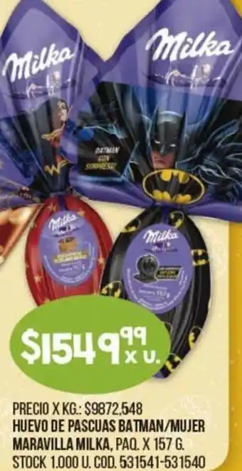 Milka Maravilla Huevo de Pascuas Batman/Mujer Paq. x 157 g.