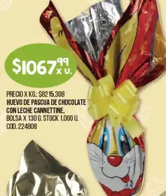 Coto Cannettine Huevo de Pascua de Chocolate Con Leche Bolsa x 130 g. oferta