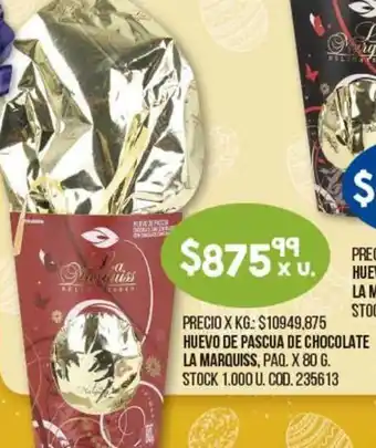 Coto La Marquiss Huevo de Pascua de Chocolate Paq. x 80 g. oferta