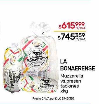 Nini Mayorista La Bonaerense Muzzarella Vs Presentaciones oferta