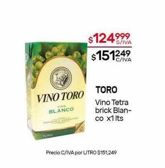 Nini Mayorista Toro Vino Tetra Brick Blanco oferta