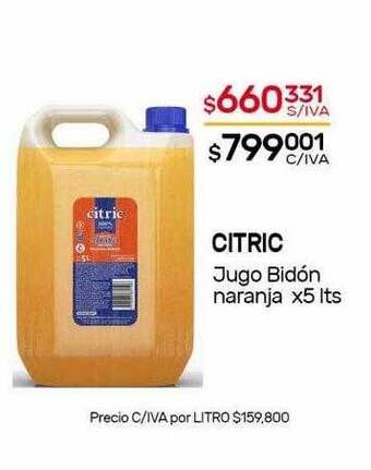 Nini Mayorista Citric Jugo Bidón Naranja oferta