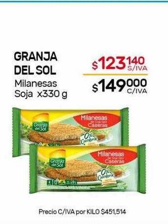 Nini Mayorista Granja Del Sol Milanesas Soja oferta