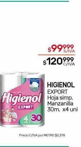 Nini Mayorista Higienol Export Hoja Simp Manzanilla oferta