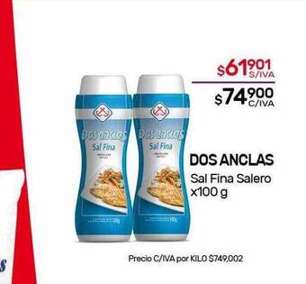 Nini Mayorista Dos Anclas Sal Fina Salero oferta