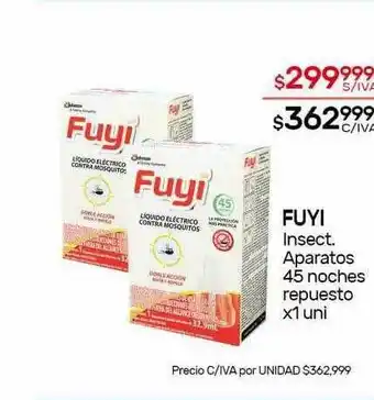 Nini Mayorista Fuyi Insect Aparatos 45 Noches Repuesto oferta