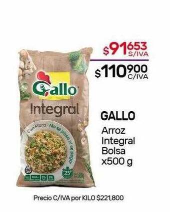 Nini Mayorista Gallo Arroz Integral Bolsa oferta
