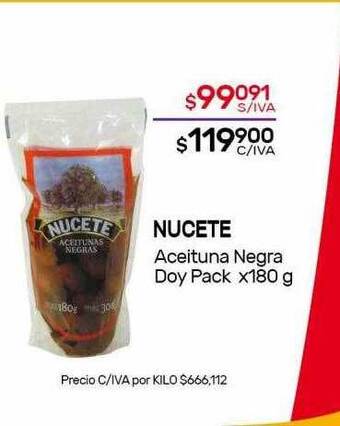 Nini Mayorista Nucete Aceituna Negra Doy Pack oferta