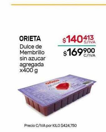 Nini Mayorista Orieta Dulce De Membrillo Sin Azucar Agregada oferta
