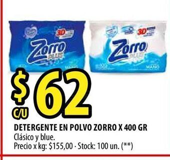 Punto Mayorista Detergente en polvo zorro oferta