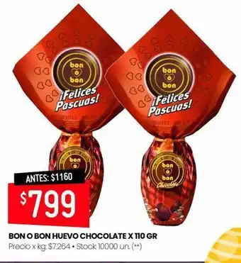 Changomas Bon o bon huevo chocolate x 110 gr oferta