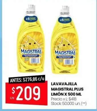 Changomas Lavavajilla magistral plus limón x 500 ml oferta