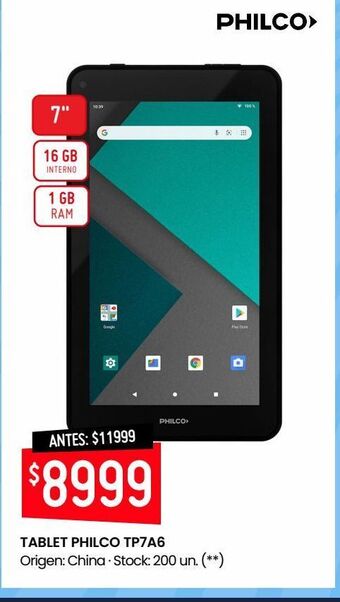 Changomas Tablet philco tp7a6 oferta