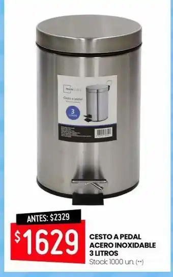 Changomas Cesto a pedal acero inoxidable 3 litros oferta