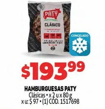 Makro Hamburguesas paty oferta