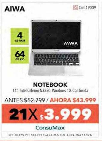 Nexon Aiwa Notebook oferta