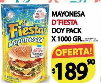 Supermercados Mariano Max Mayonesa D'fiesta Doy Pack oferta