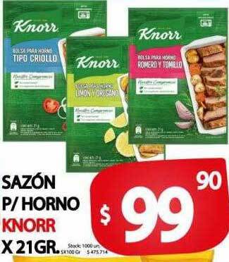 Supermercados Mariano Max Sazón P Horno Knorr oferta