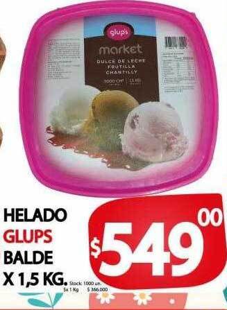 Supermercados Mariano Max Helado Glups Balde oferta