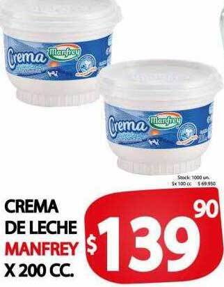 Supermercados Mariano Max Crema De Leche Manfrey oferta