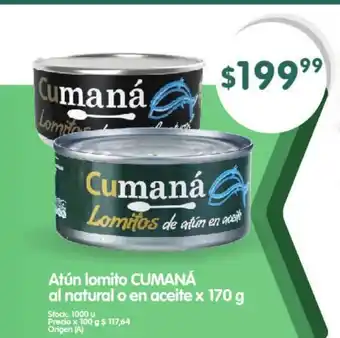 Supermercados Buenos Días Atún lomito Cumaná al natural o en aceite x 170g oferta