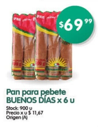 Supermercados Buenos Días Pan para pebete Buenos Días x 6 u oferta