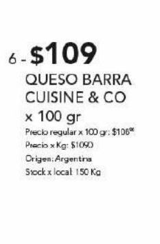 Disco Queso barra c&co x 100g oferta