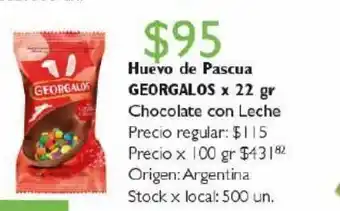Jumbo Huevo de chocolate georgalos x 22g oferta
