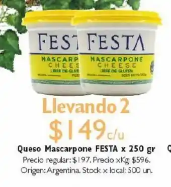 Jumbo Queso mascarpone festa x 250g oferta