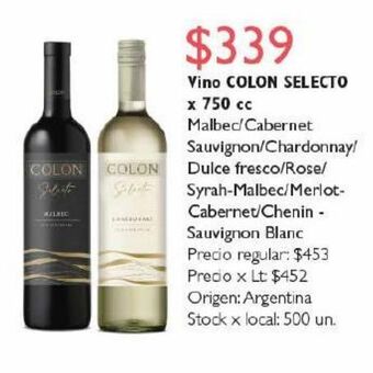 Jumbo Vino colon selecto x 750cc oferta