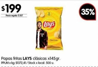 Disco Papas fritas lay's 145g oferta