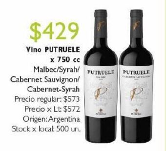 Jumbo Vino putruele x 750cc oferta
