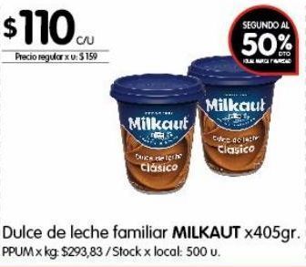 Disco Dulce de leche milkaut 405g oferta