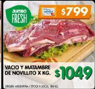 Jumbo Vacio y matambre de novillito kg oferta