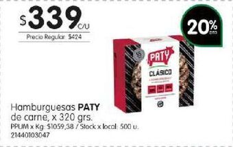 Jumbo Hamburguesas paty 320g oferta