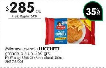 Jumbo Milanesa de soja lucchetti 560g oferta