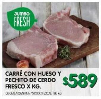 Jumbo Carré con hueso / pechito de cerdo kg oferta