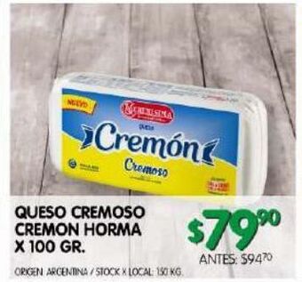 Jumbo Queso cremoso cremon horma 100g oferta
