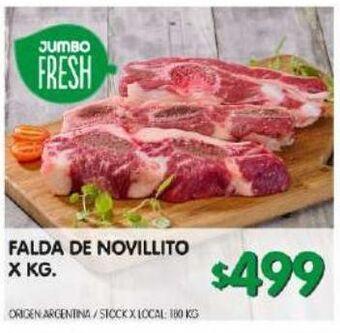 Jumbo Falda de novillito kg oferta