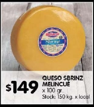 Disco Queso sbrinz melincue 100g oferta